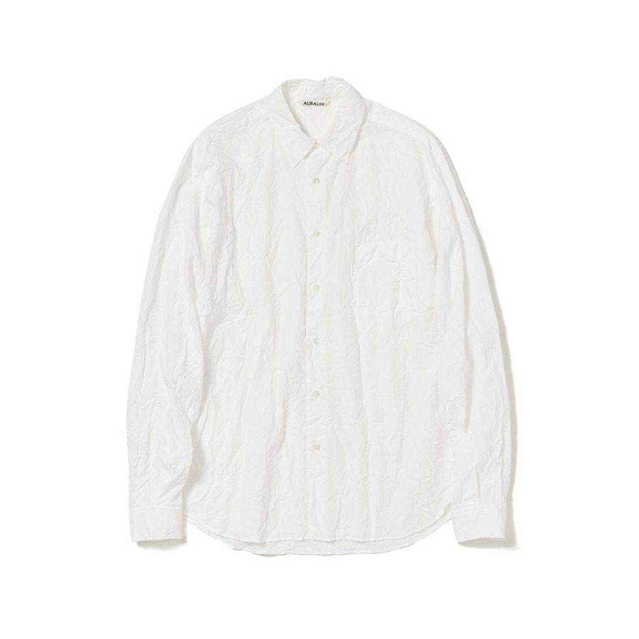 WRINKLED WASHED FINX TWILL SHIRT W (WHITE)