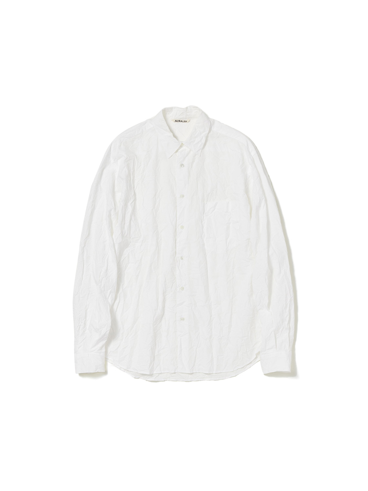 WRINKLED WASHED FINX TWILL SHIRT W (WHITE)